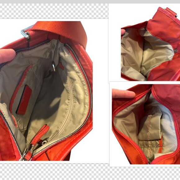 TUMI Nylon Crossbody Bag Orange Adjustable Strap Travel Organizer Purse - Picture 15 of 15